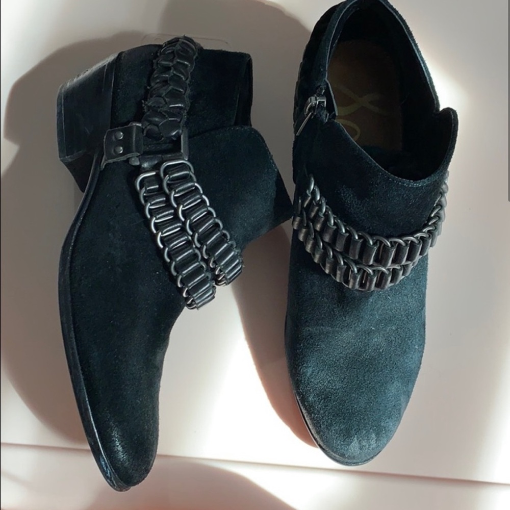 Sam Edelman distressed chain booties